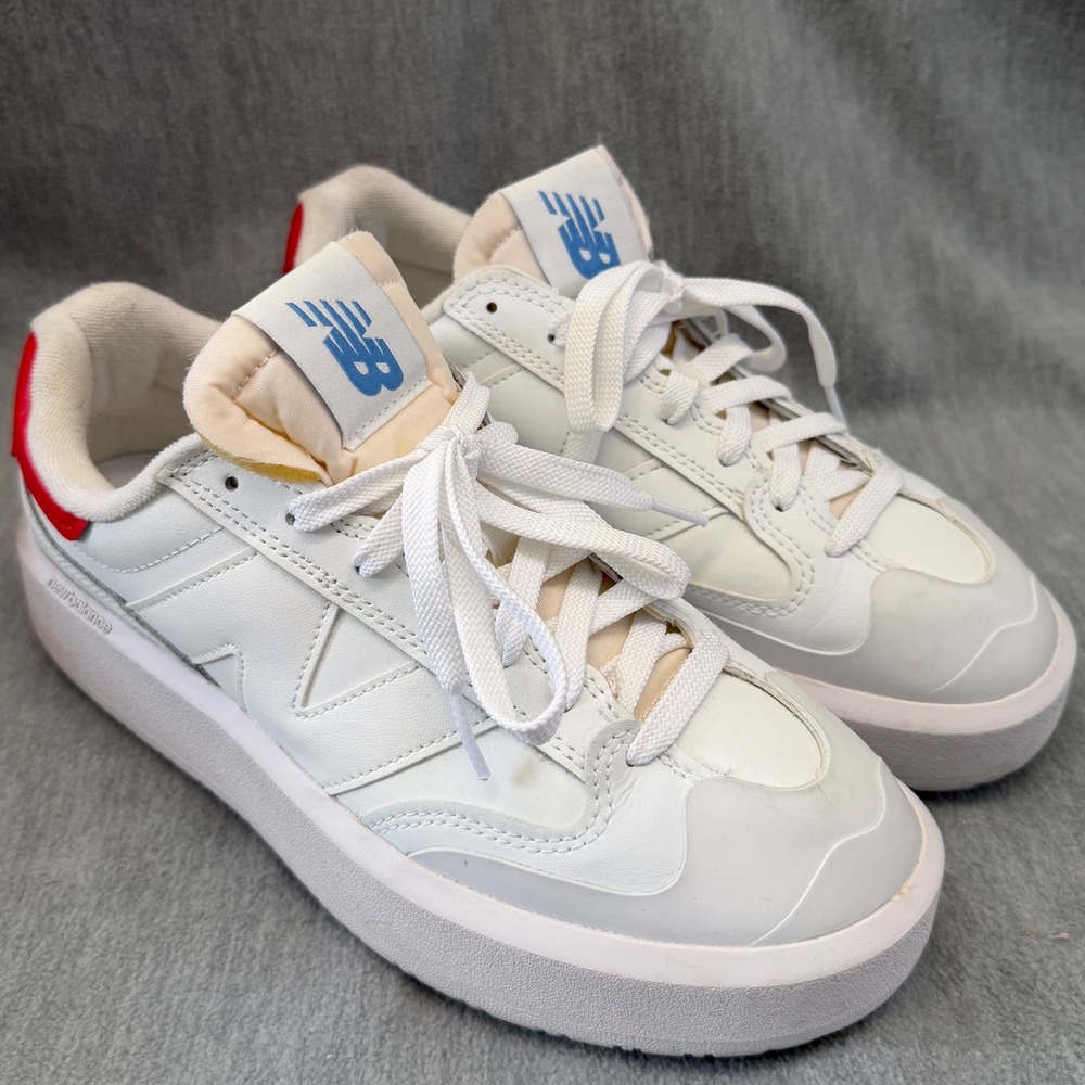 New Balance CT302 White Red Platform Leather Sneakers Mens 8 CT302LH casual Shoe